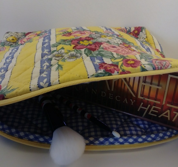 Sale...Yellow Floral Make up bag Med - Picture 1 of 4